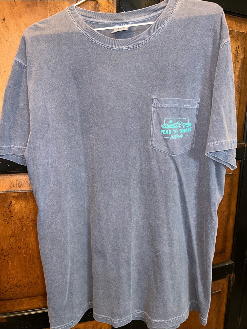Men's Washed Blue Pocket T-Shirt